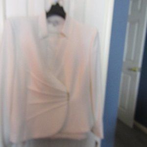 2 pc TOP AND SKIRT WHITE WITH GOLD BUTTONS SZ 18